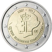 2 euros commemorative coin Belgium Queen Elisabeth Music Competition 2012