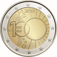 2 euros commemorative coin Belgium Royal Meteorological Institute 2013