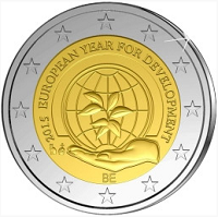 2 euros commemorative coin Belgium European Year for Development 2015