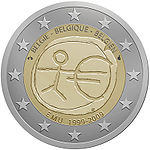 2 euros commemorative coin Belgium EMU 2009