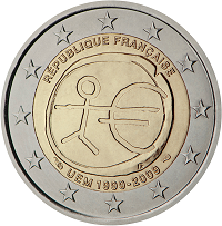 2 euros commemorative coin France EMU 2009