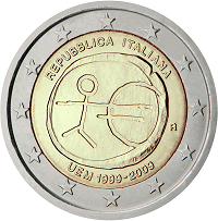 2 euros commemorative coin Italy EMU 2009