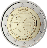 2 euros commemorative coin Spain EMU 2009