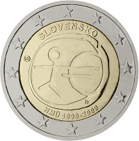 2 euros commemorative coin Slovak EMU 2009