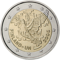 2 euros commemorative coin Finland's UN Membership 2005