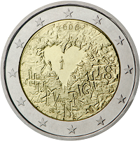 2 euros commemorative coin Finland Universal Declaration of Human Rights 2008