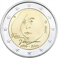 2 euros commemorative coin Finland Tove Jansson 2014