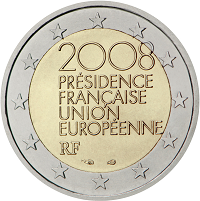 2 euros commemorative coin France French Presidency of the Council of EU 2008