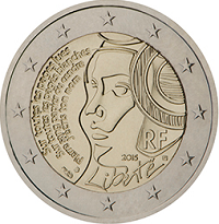 2 euros commemorative coin France Fete de la Fdration 2015