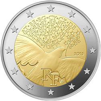 2 euros commemorative coin France 70 Years of United Nations 2015