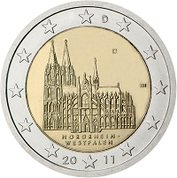 2 euros commemorative coin Germany Cologne Cathedral 2011