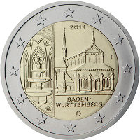 2 euros commemorative coin Germany Maulbronn Abbey 2013