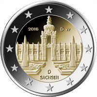 2 euros commemorative coin Germany Sachsen Zwinger 2016