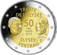 2 euros commemorative coin Germany Treaty of lyse 2013