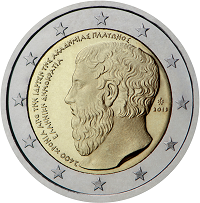 2 euros commemorative coin Greece Plato's Academy 2013