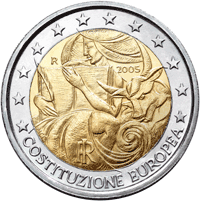 2 euros commemorative coin Italy Signing of the European Constitution 2005