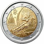 2 euros commemorative coin Italy Winter Olympics in Turin 2006