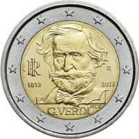 2 euros commemorative coin Italy Giuseppe Verdi 2013