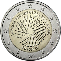 2 euros commemorative coin Latvia Presidency of the EU Council 2015