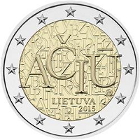 2 euros commemorative coin Lithuanian Language 2015