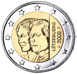 2 euros commemorative coin Luxembourg Grand Duchess Charlotte 2009