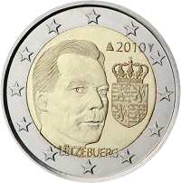 2 euros commemorative coin Luxembourg Arms of the Grand Duke 2010