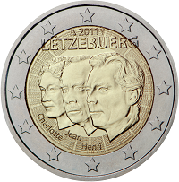 2 euros commemorative coin Luxembourg Grand Duke Jean of Luxembourg & Grand Duchess Charlotte 2011