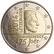 2 euros commemorative coin Luxembourg Independence of Luxembourg 2014