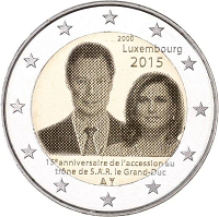 2 euros commemorative coin Luxembourg Grand Duke Henri 2015