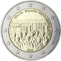 2 euros commemorative coin Malta Majority Representation 2012