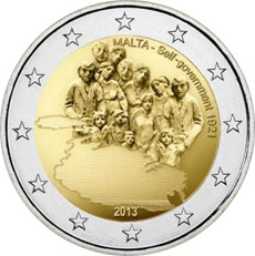 2 euros commemorative coin Malta Self Government 2013