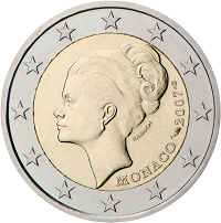 2 euros commemorative coin Monaco Grace Kelly 2007