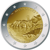 2 euros commemorative coin Monaco Fortress on the Rock 2015