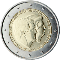 2 euros commemorative coin Netherlands Double Portrait 2014