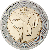 2 euros commemorative coin Portugal Lusophony Games 2009