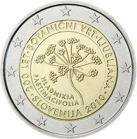 2 euros commemorative coin Slovenia Botanical Garden of Ljubljana 2010