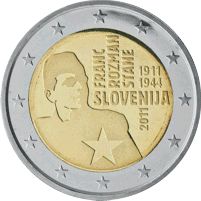 2 euros commemorative coin Slovenia Franc Rozman  Stane 2011