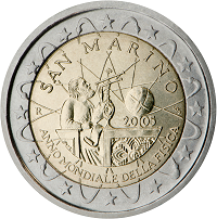 2 euros commemorative coin San Marino World Year of Physics 2005