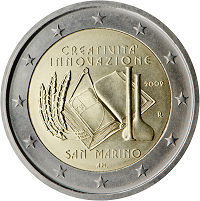 2 euros commemorative coin San Marino Creativity and Innovation 2009