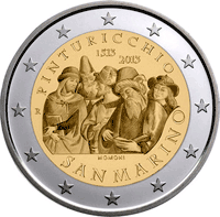 2 euros commemorative coin San Marino Malers Pinturicchio 2013