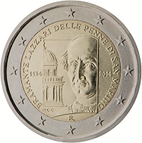 2 euros commemorative coin San Marino Bramante Lazzari delle Penne di San Marino 2014