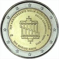 2 euros commemorative coin San Marino German reunification 2015