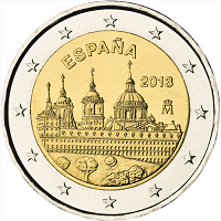 2 euros commemorative coin Spain Monastery and Site of the Escorial 2013