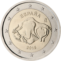 2 euros commemorative coin Spain Cave of Altamira 2015