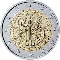 2 euros commemorative coin Slovak St. Cyrillus and Methodius 2013