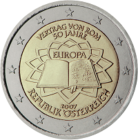 2 euros commemorative coin Austria Treaty of Rome 2007