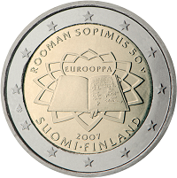 2 euros commemorative coin Finland Treaty of Rome 2007