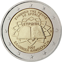 2 euros commemorative coin Greece Treaty of Rome 2007