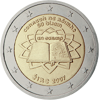 2 euros commemorative coin Ireland Treaty of Rome 2007