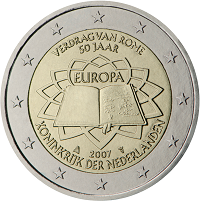 2 euros commemorative coin Netherlands Treaty of Rome 2007